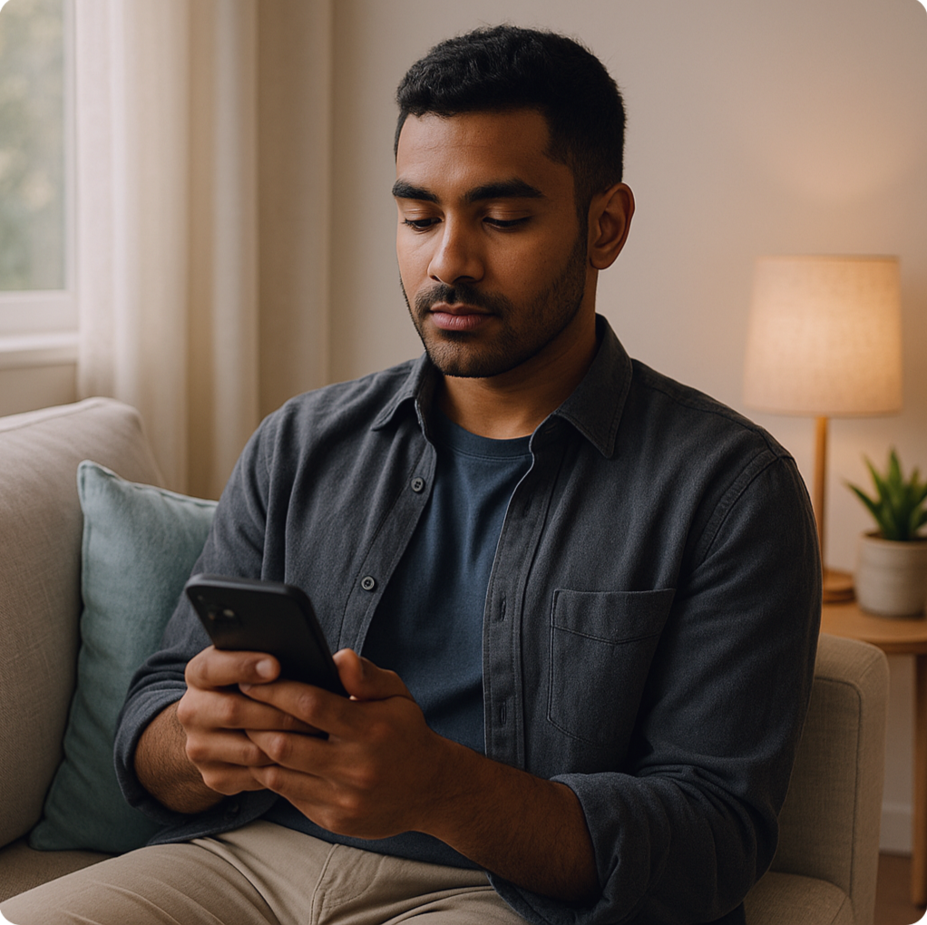A Black Person talking with AI Therapy